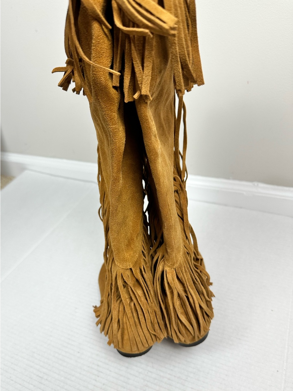 Sam Edelman Utah Suede Knee High Fringe Boots Size 8.0 M - Picture 4 of 12